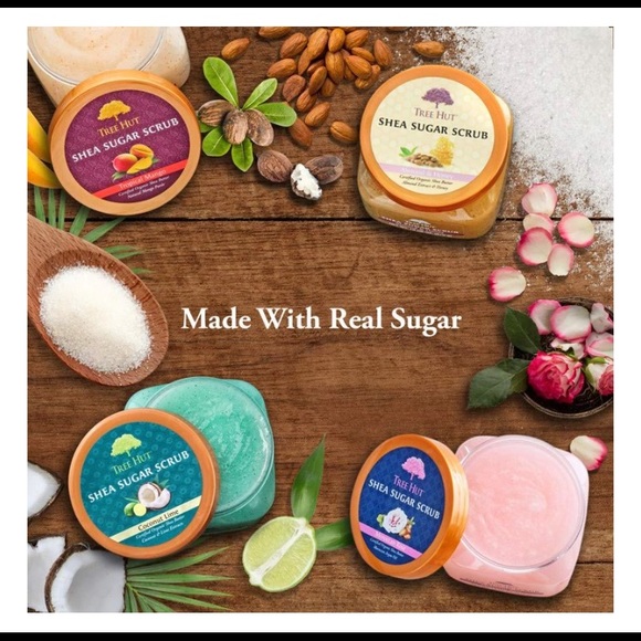 Tree Hut Strawberry Shea Sugar Scrub 18 oz. Exfoliating Hydrating Essential Oils - Picture 7 of 16